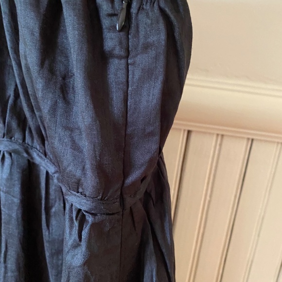 DISSH NWT Black gathered empire waist floor-length dress - Picture 3 of 5